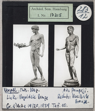 Vorschaubild Neapel, Museo Nationale: links: vergoldete Bronze, rechts versilberte Bronze aus Pompeji 